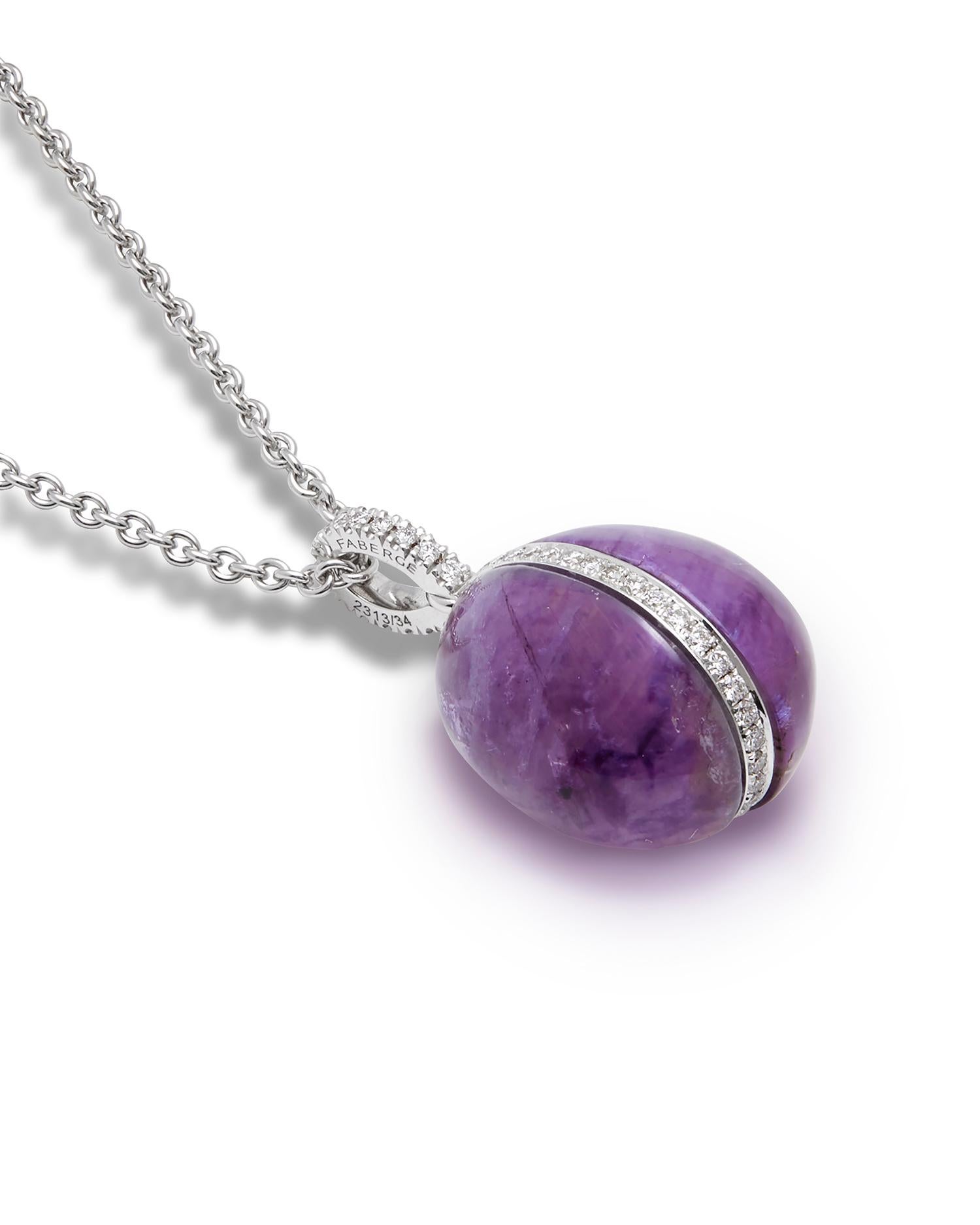 Faberge Blue John Limitierte Auflage Eier-Anhänger & Kette, kompletter Satz (Zeitgenössisch)