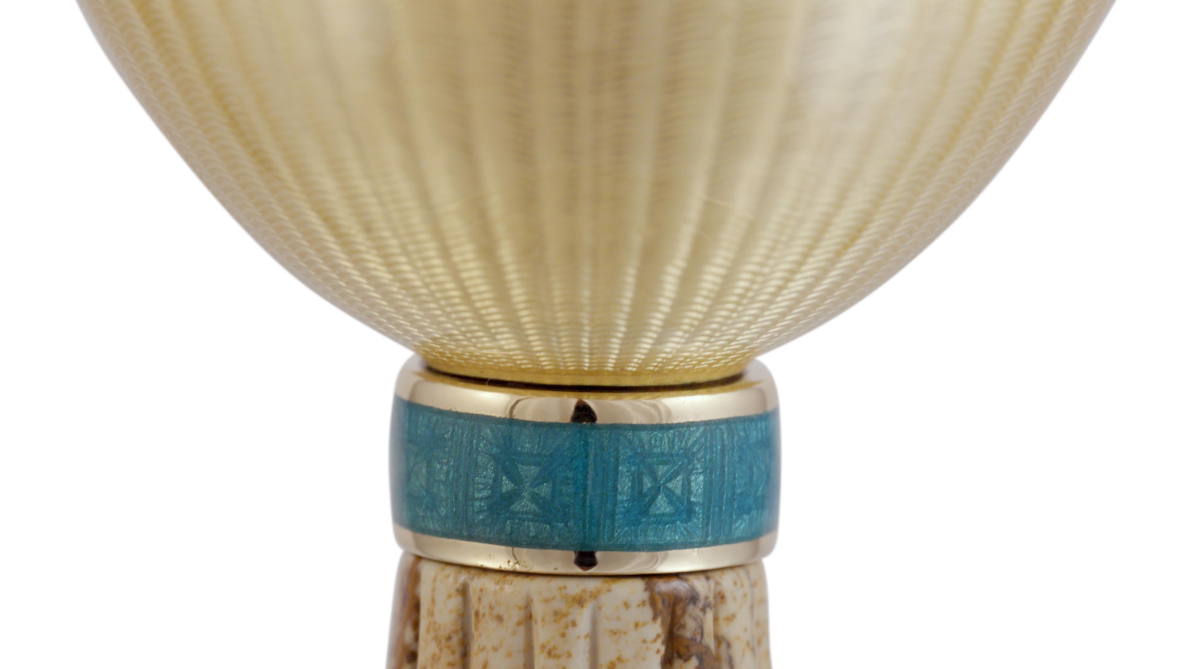 Fabergé Brandenburg Gate-Egg, 0.32ct Diamonds, Vitreous Enamel, Kalahari Jasper 3