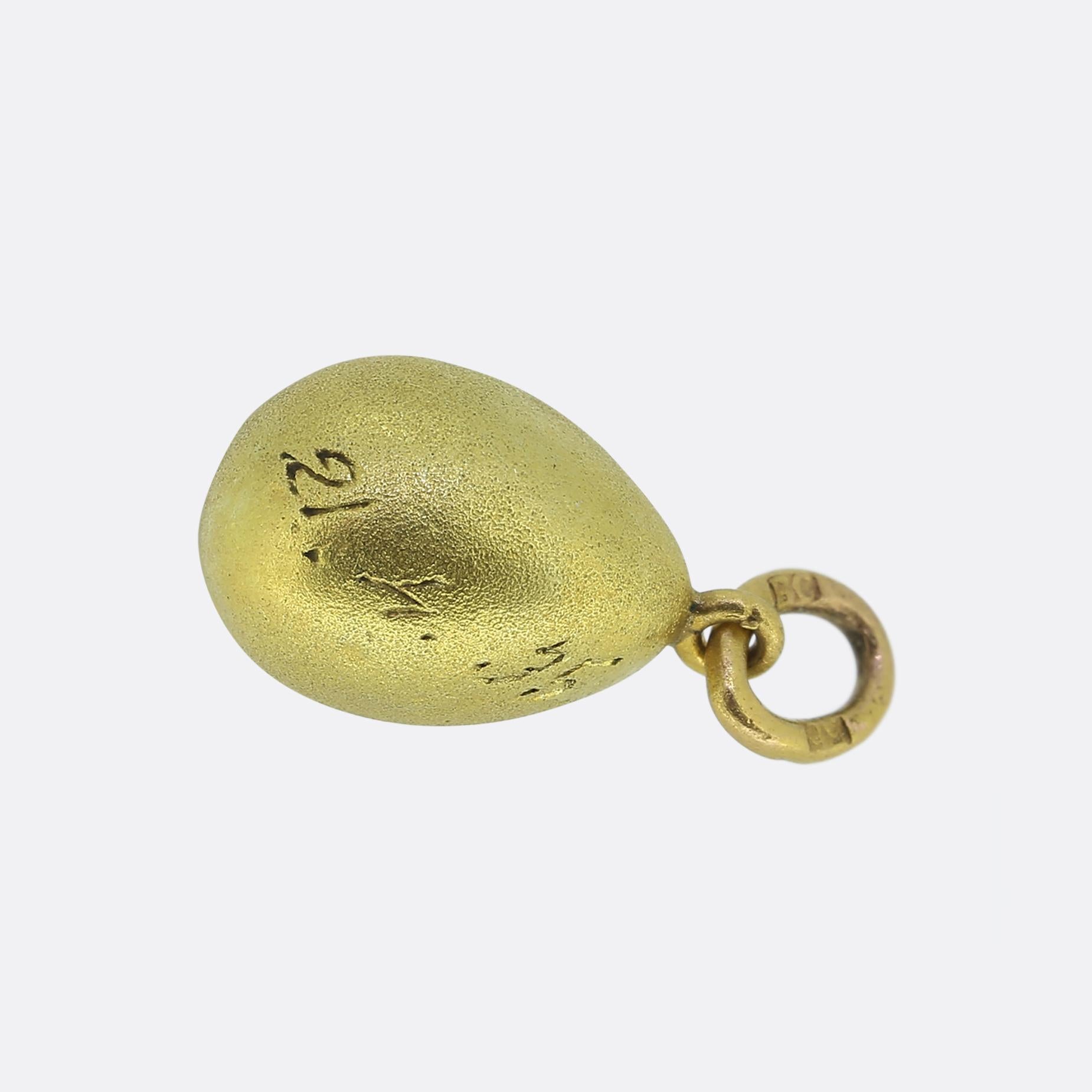 Fabergé Cabochon Ruby Egg Pendant In Good Condition In London, GB