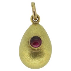 Fabergé Cabochon Ruby Egg Pendant