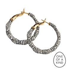 Fabergé Charmeuse 18K Gold & Silver Diamond Encrusted Hoop Earrings