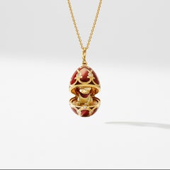 Fabergé Chinese New Year Heritage Dog Yellow Gold Red Enamel Locket