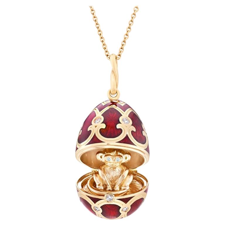 Fabergé Chinese New Year Palais Tsarskoye Selo Yellow Gold Locket, US Clients For Sale