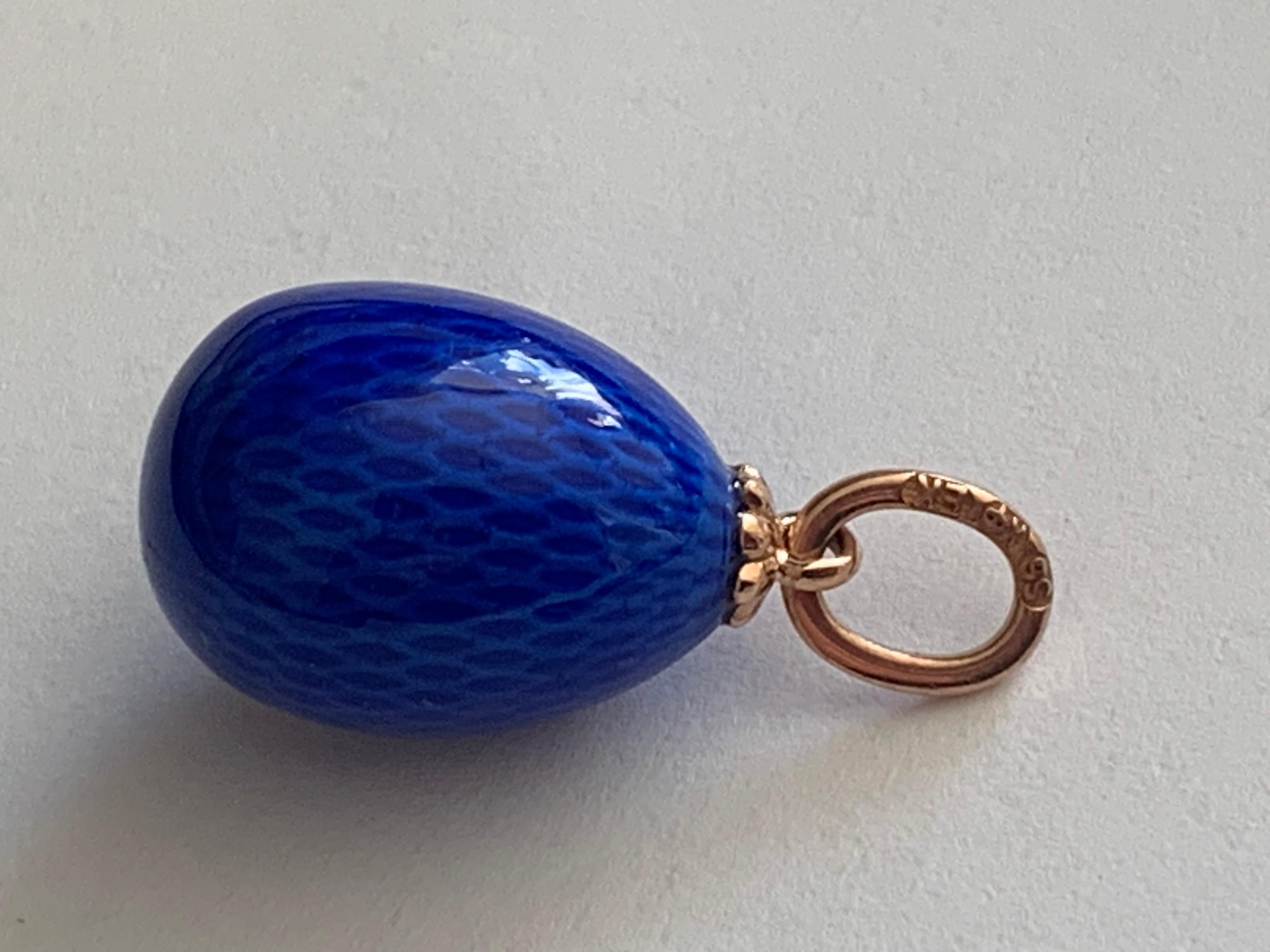 FABERGE Antik-Ei-Anhänger, kobaltblau im Angebot 6