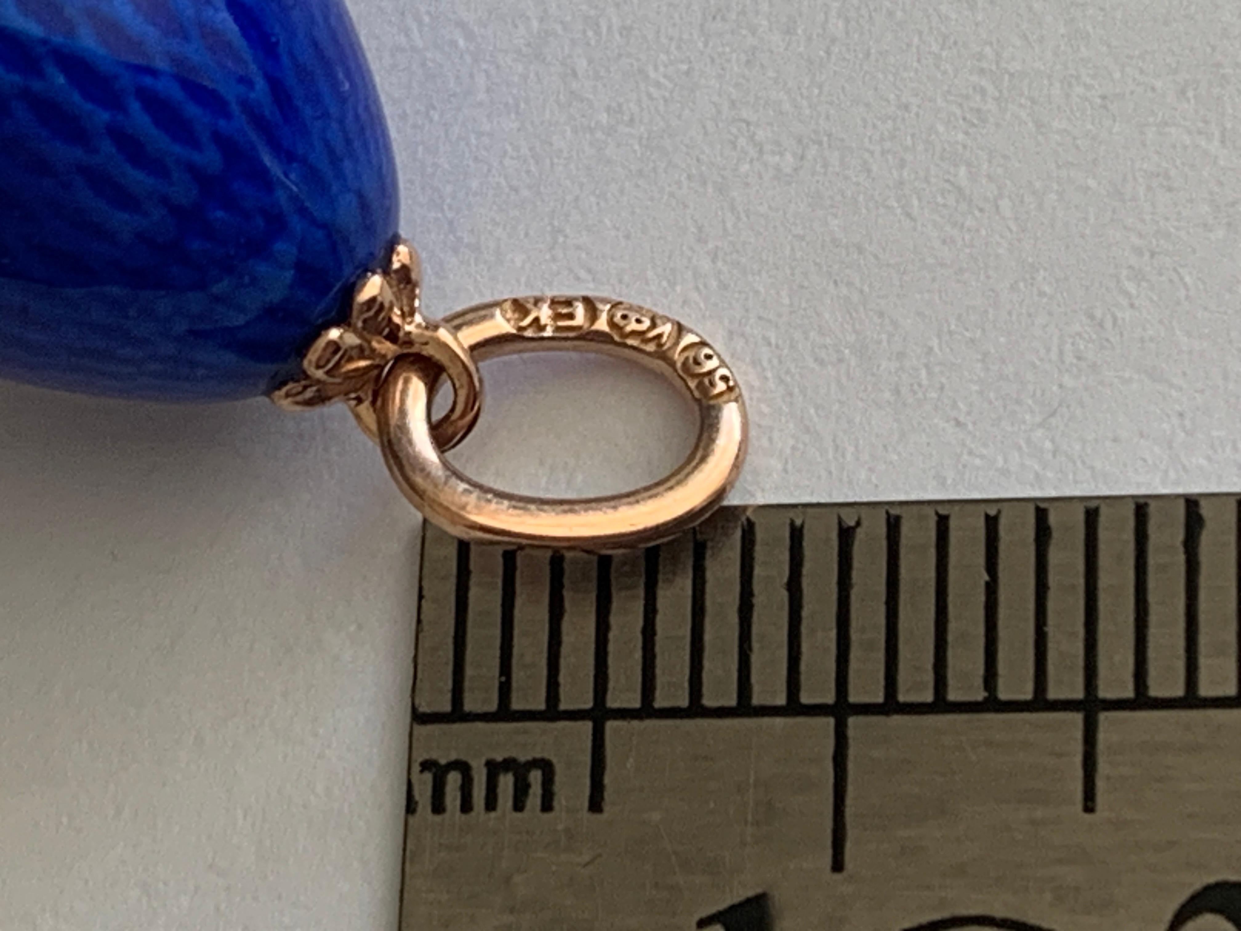 FABERGE Antik-Ei-Anhänger, kobaltblau im Angebot 3