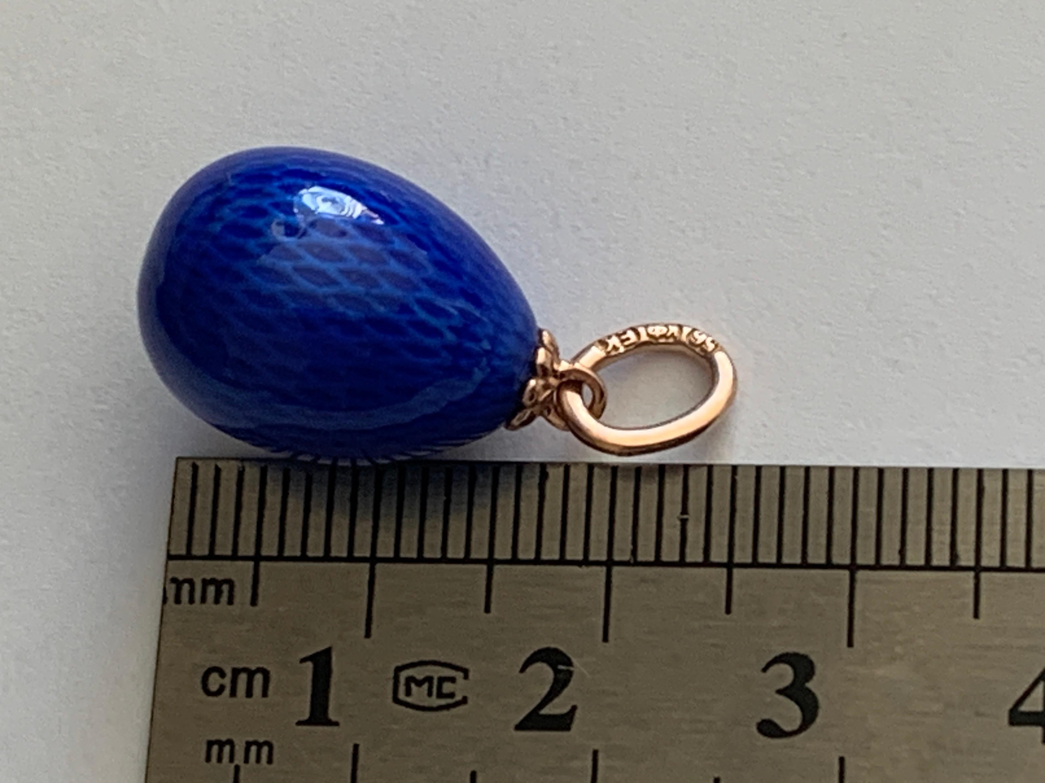 FABERGE Antik-Ei-Anhänger, kobaltblau im Angebot 4