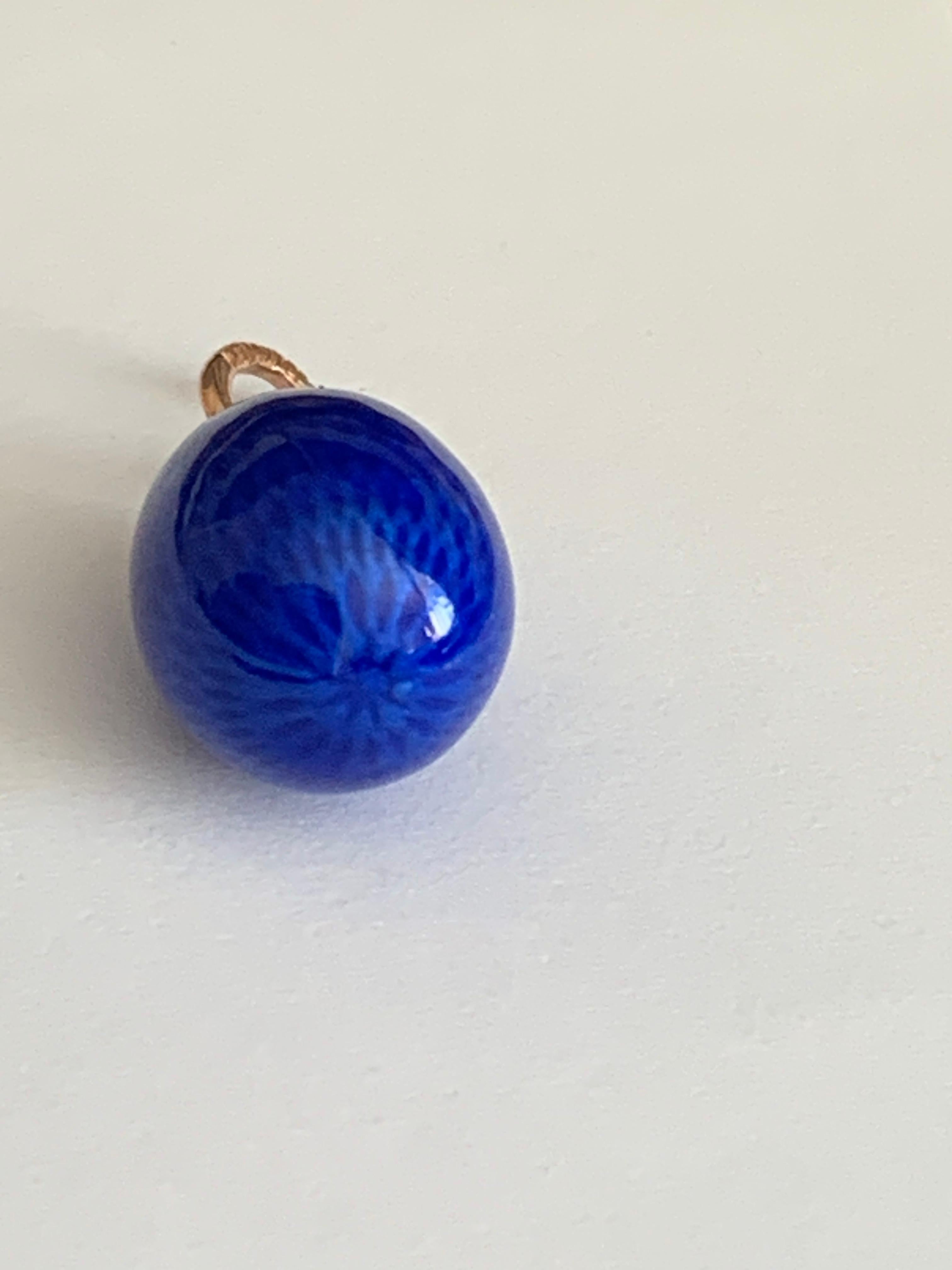 FABERGE Antik-Ei-Anhänger, kobaltblau im Angebot 5
