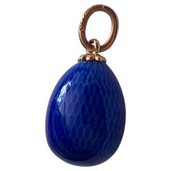 FABERGE Colbalt Blue Antique Egg Pendant