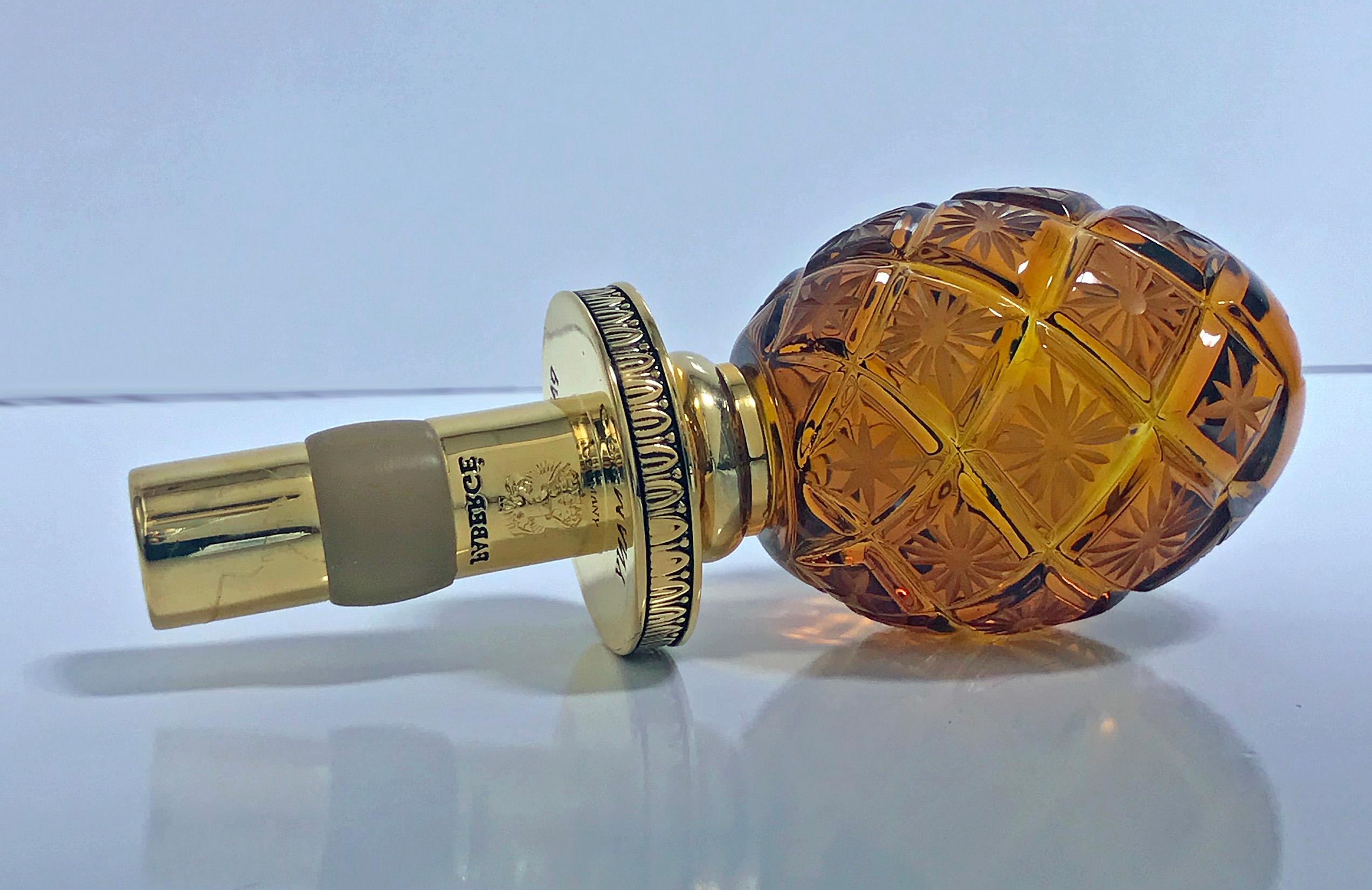 Faberge Collection Bottle Stopper Amber Crystal In Excellent Condition In Toronto, Ontario