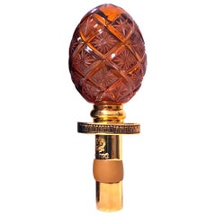 Vintage Faberge Collection Bottle Stopper Amber Crystal