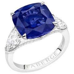 Fabergé Colours of Love Platinum 10.49ct Blue Sapphire Ring Set, US Clients