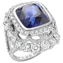 Fabergé Colours of Love Platinum 13.01ct Blue Sapphire Ring Set, US Clients