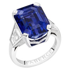 Fabergé Colours of Love Platinum 14.44ct Bue Sapphire Ring Set, US Clients