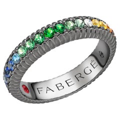 Fabergé Colours of Love Black Rhodium White Gold Multicoloured Gemstone Ring