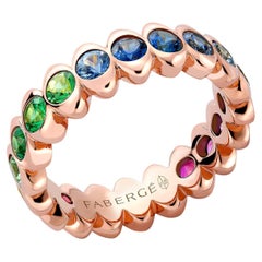 Fabergé Colours of Love Cosmic Curve Rose Gold Multicolor Gemstone Eternity Ring