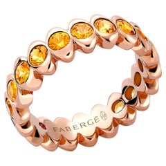 Fabergé Colours of Love Cosmic Curve Rose Gold Orange Sapphire Eternity Ring