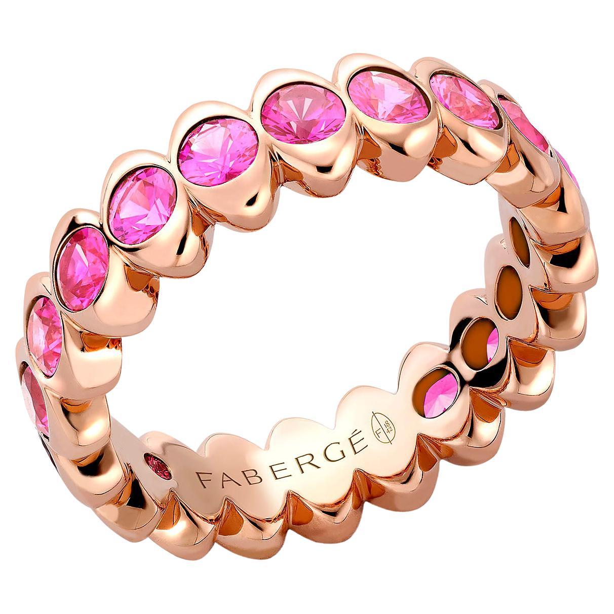 Fabergé Colours of Love Cosmic Curve Rose Gold Pink Sapphire Eternity Ring For Sale