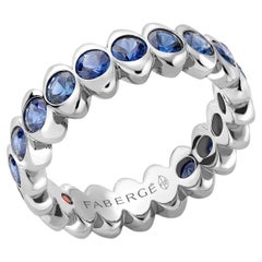 Fabergé Colours of Love Cosmic Curve White Gold Blue Sapphire Eternity Ring
