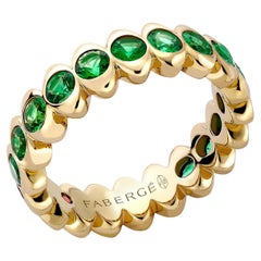 Fabergé Colours of Love Cosmic Curve Yellow Gold Emerald Eternity Ring