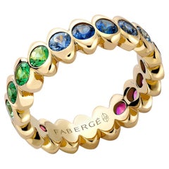 Fabergé Colours of Love Cosmic Curve Yellow Gold Gemstone Eternity Ring