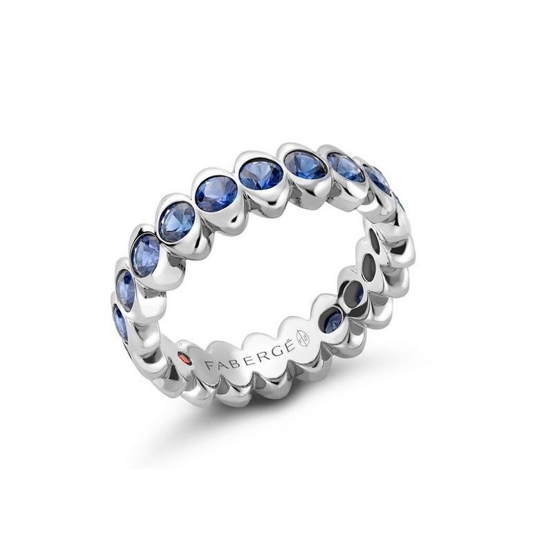 Round Cut Fabergé Colours of Love Cosmic White Gold Sapphire Eternity Ring 1513RG2736