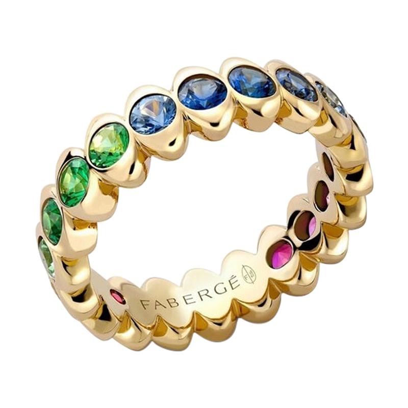 Fabergé Colours of Love Cosmic Yellow Gold Rainbow Eternity Ring 1513RG3021 For Sale