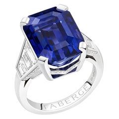 Fabergé Colours of Love Platinum 14.44ct Bue Sapphire Ring Set With Diamonds