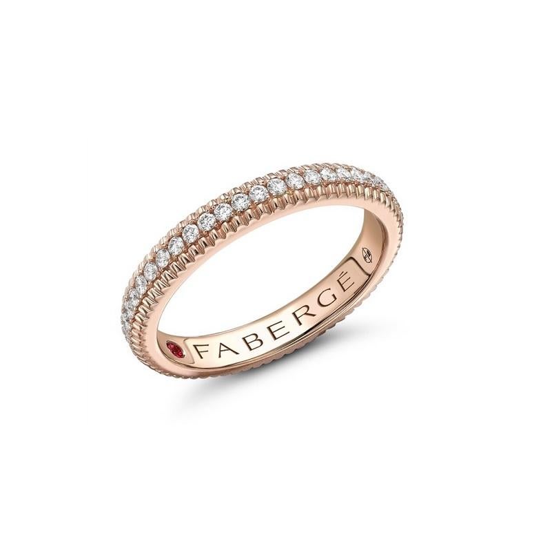 Round Cut Fabergé Colours of Love Rose Gold Diamond Eternity Ring 847RG1748