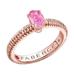Fabergé Colours of Love Rose Gold Pink Sapphire Fluted Ring 845RG2744
