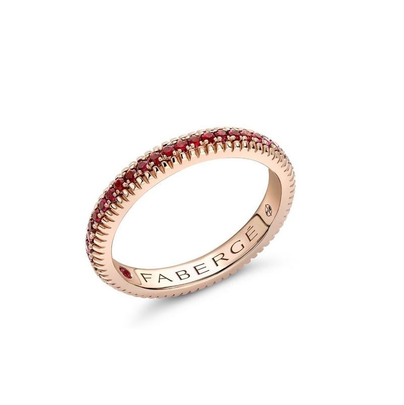 Round Cut Fabergé Colours of Love Rose Gold Ruby Eternity Ring 847RG1753