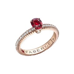 Fabergé Colours of Love Rose Gold Ruby Ring with Diamond Shoulders 831RG2513
