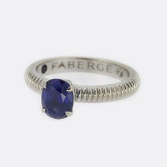 Faberge Colours Of Love Sapphire Fluted Solitaire Ring