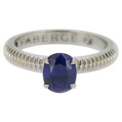 Used Faberge Colours Of Love Sapphire Fluted Solitaire Ring