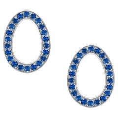 Fabergé Colours of Love Sasha White Gold Blue Sapphire Egg Stud Earrings