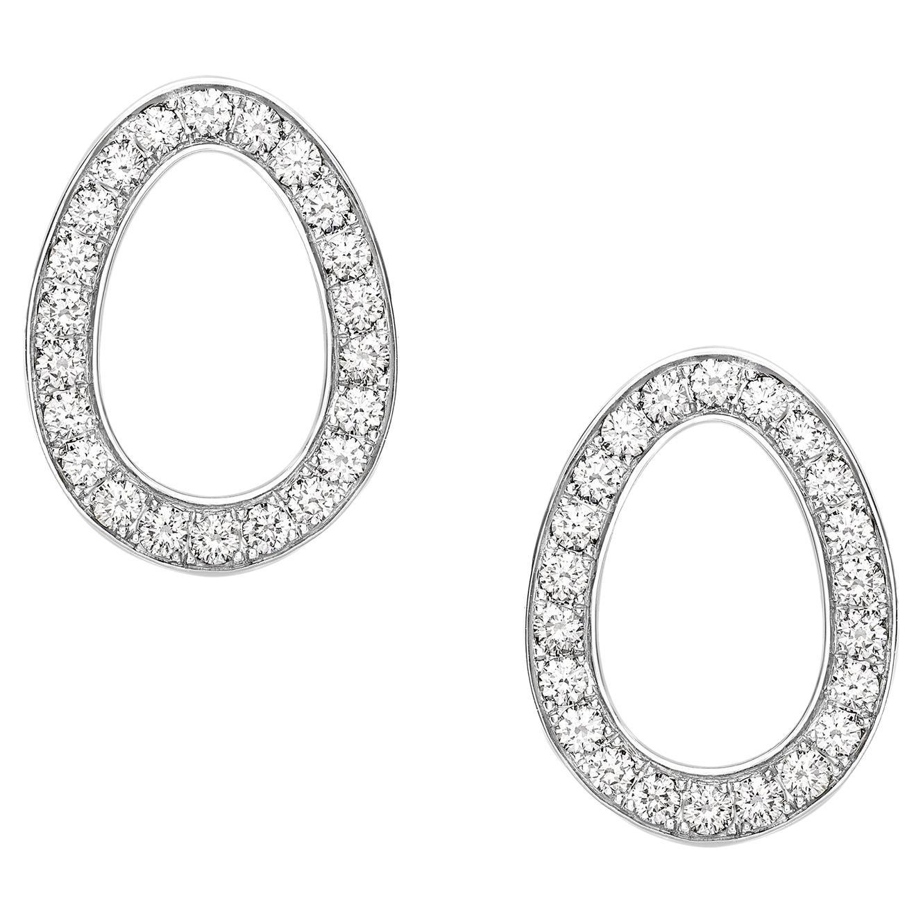 Fabergé Colours of Love Sasha White Gold Diamond Egg Stud Earrings For Sale