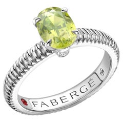 Fabergé Colours of Love Sterling Silver Peridot Fluted Ring