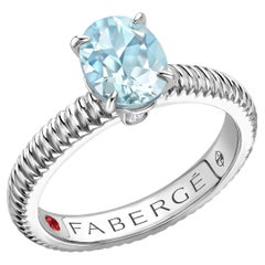 Fabergé Colours of Love White Gold Aquamarine Fluted Ring