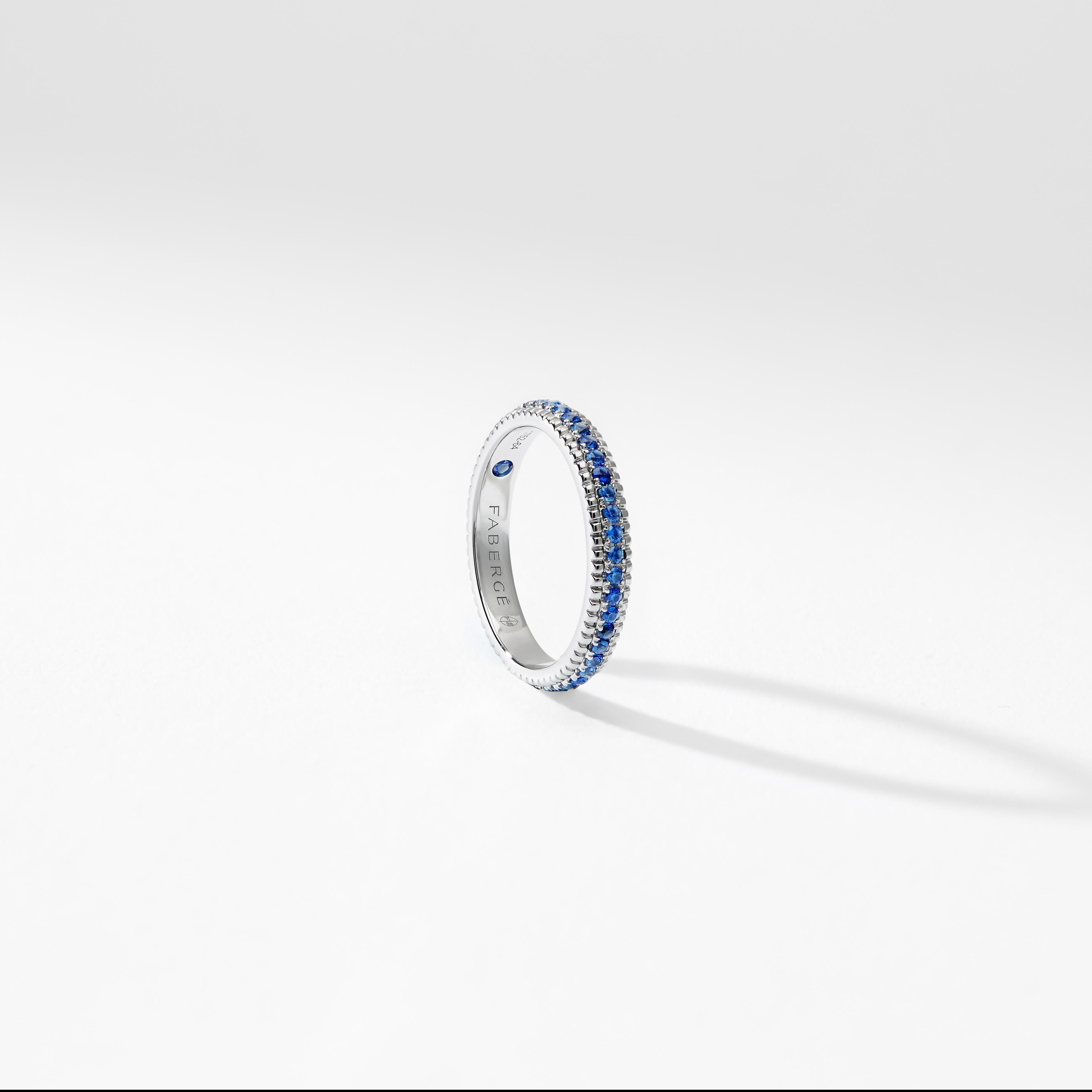 For Sale:  Fabergé Colours of Love White Gold Sapphire Fluted Eternity Ring 2