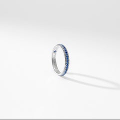 Fabergé Colours of Love White Gold Sapphire Fluted Eternity Ring