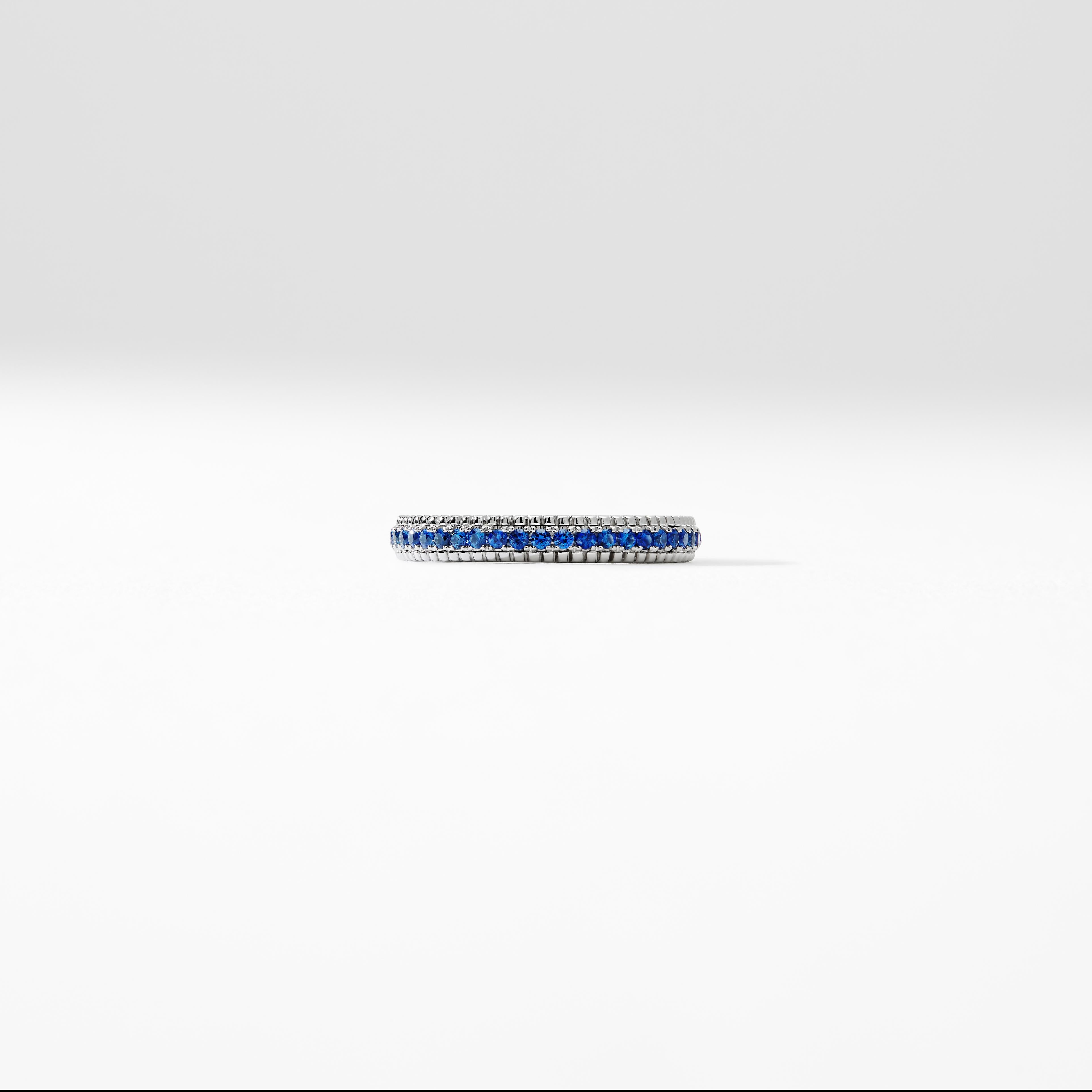 For Sale:  Fabergé Colours of Love White Gold Sapphire Fluted Eternity Ring 3