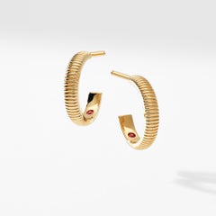 Fabergé Colours of Love Yellow Gold Fluted Hoop Earrings