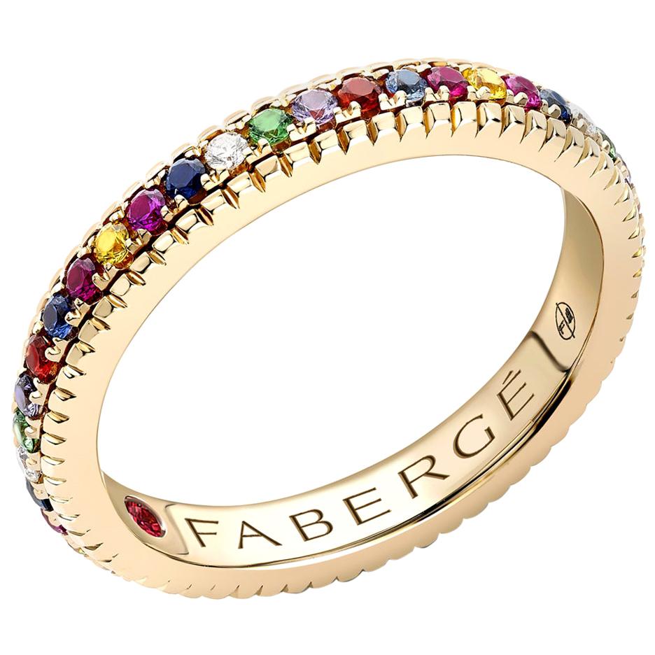 Fabergé Yellow Gold Rainbow Multicoloured Gemstone Eternity Ring ...