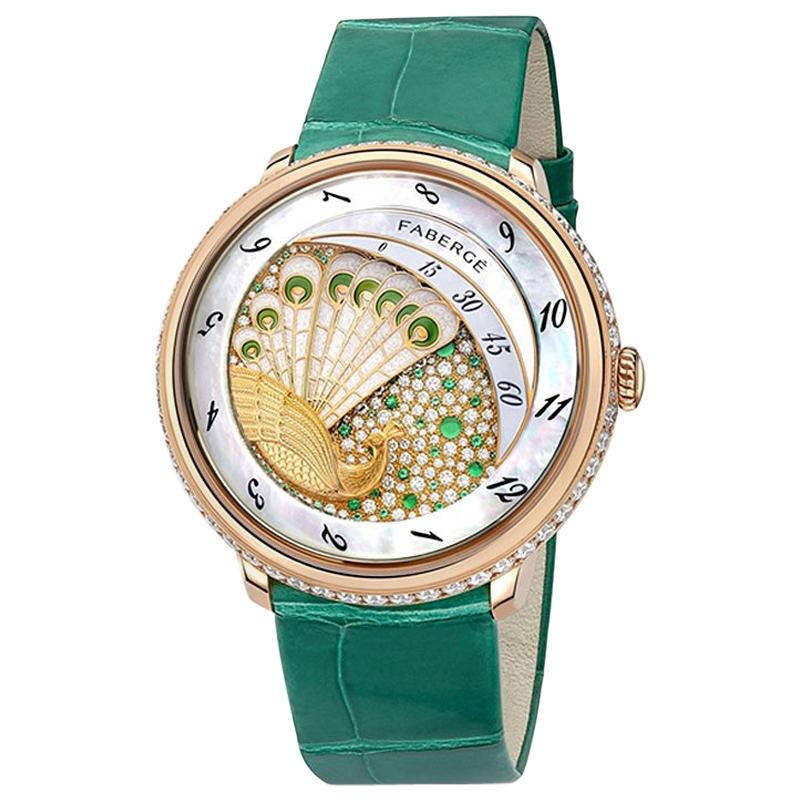 Fabergé Compliquée Peacock Emerald, US Clients For Sale
