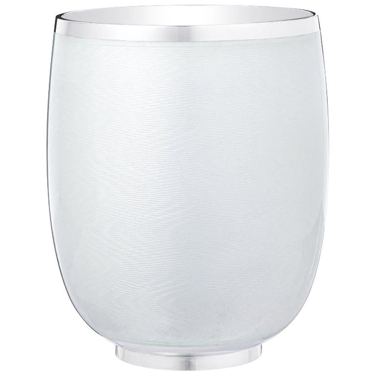 Fabergé Constructivist White Guilloché Enamel Water Beaker For Sale