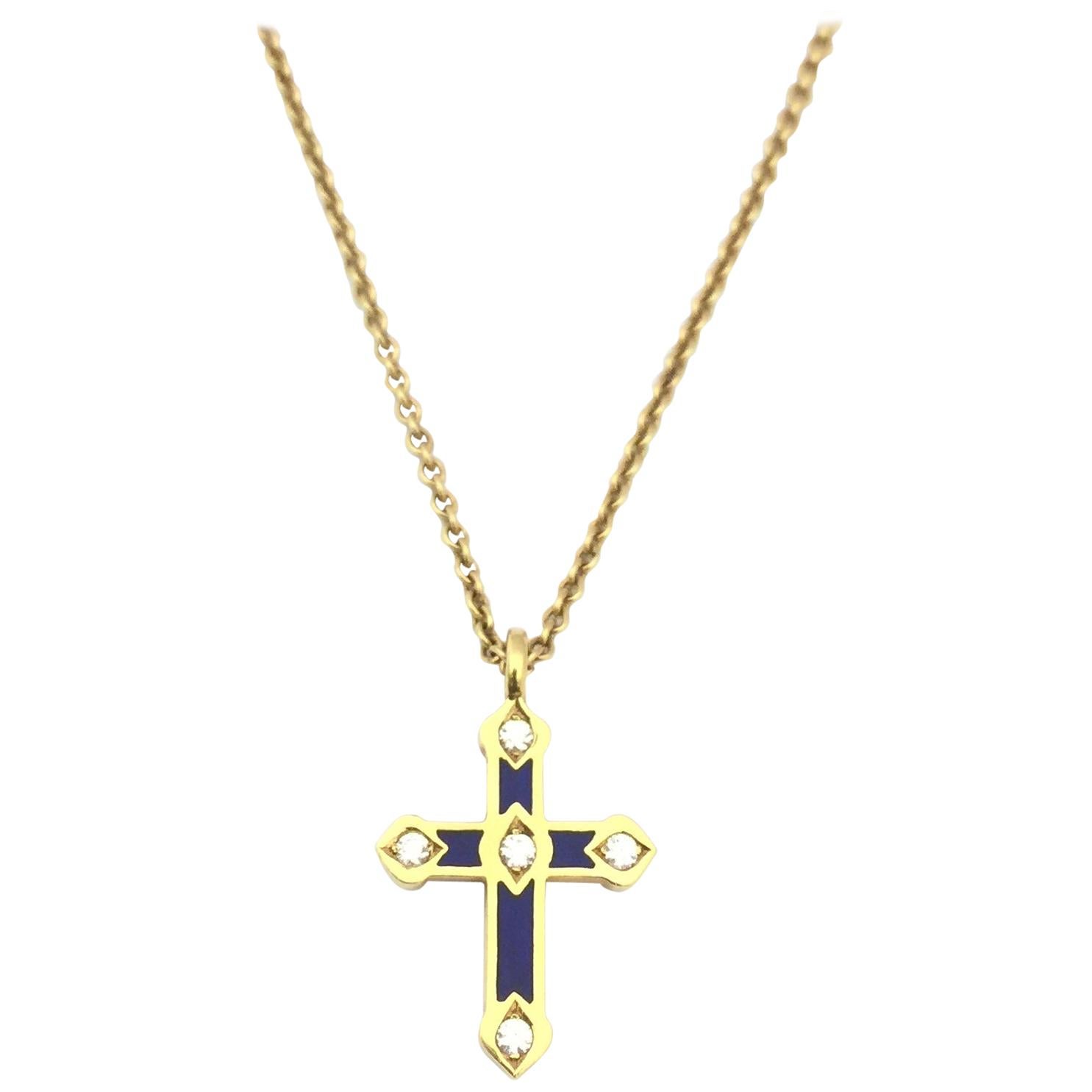 Modern Faberge Cross Necklace F2241BL