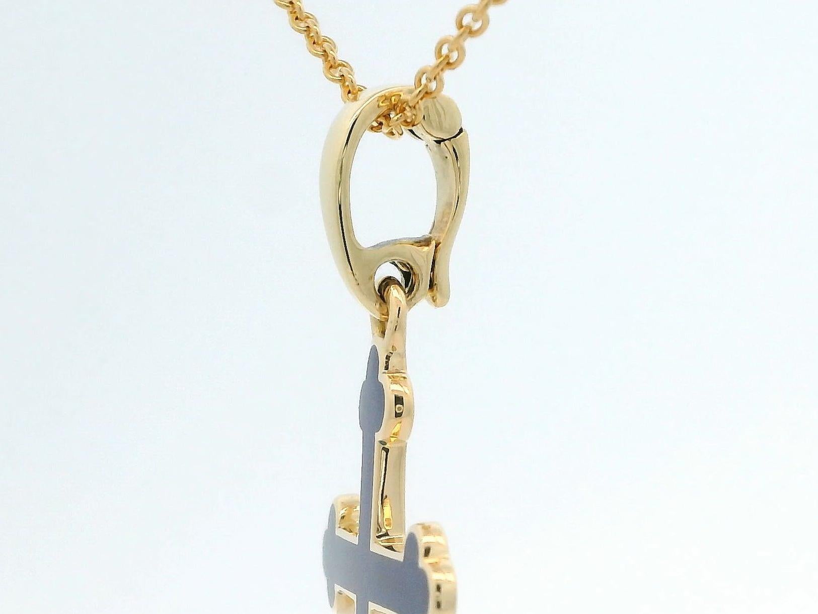Fabergé Pendentif Croix Or Jaune 18K Bleu Royal Émail Vitreux Enhancer Bale en vente 1