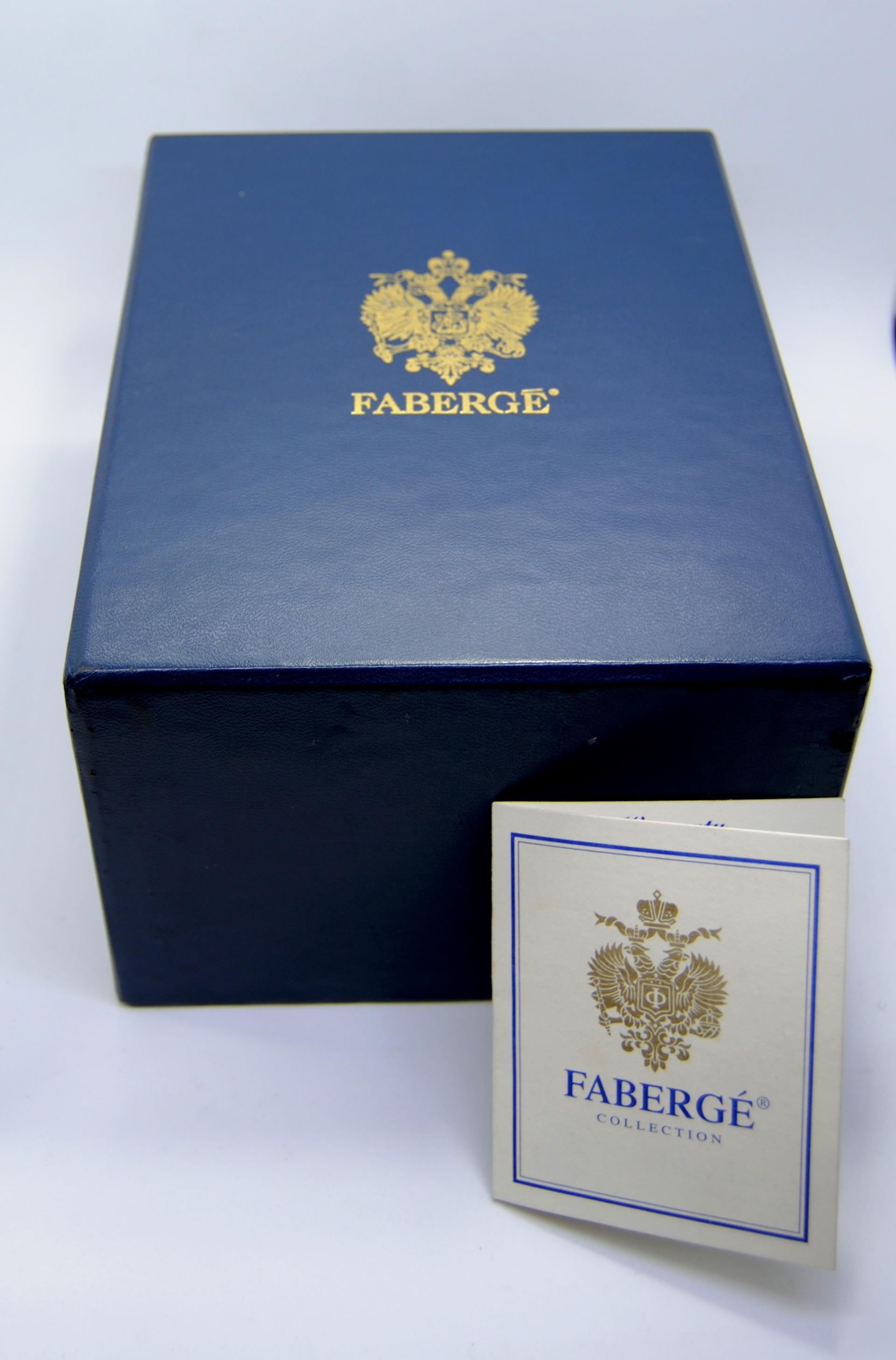 Modern Faberge Crystal Egg Sterling Silver Gold-Plated with Riding Jumper In Good Condition In Bilbao, ES