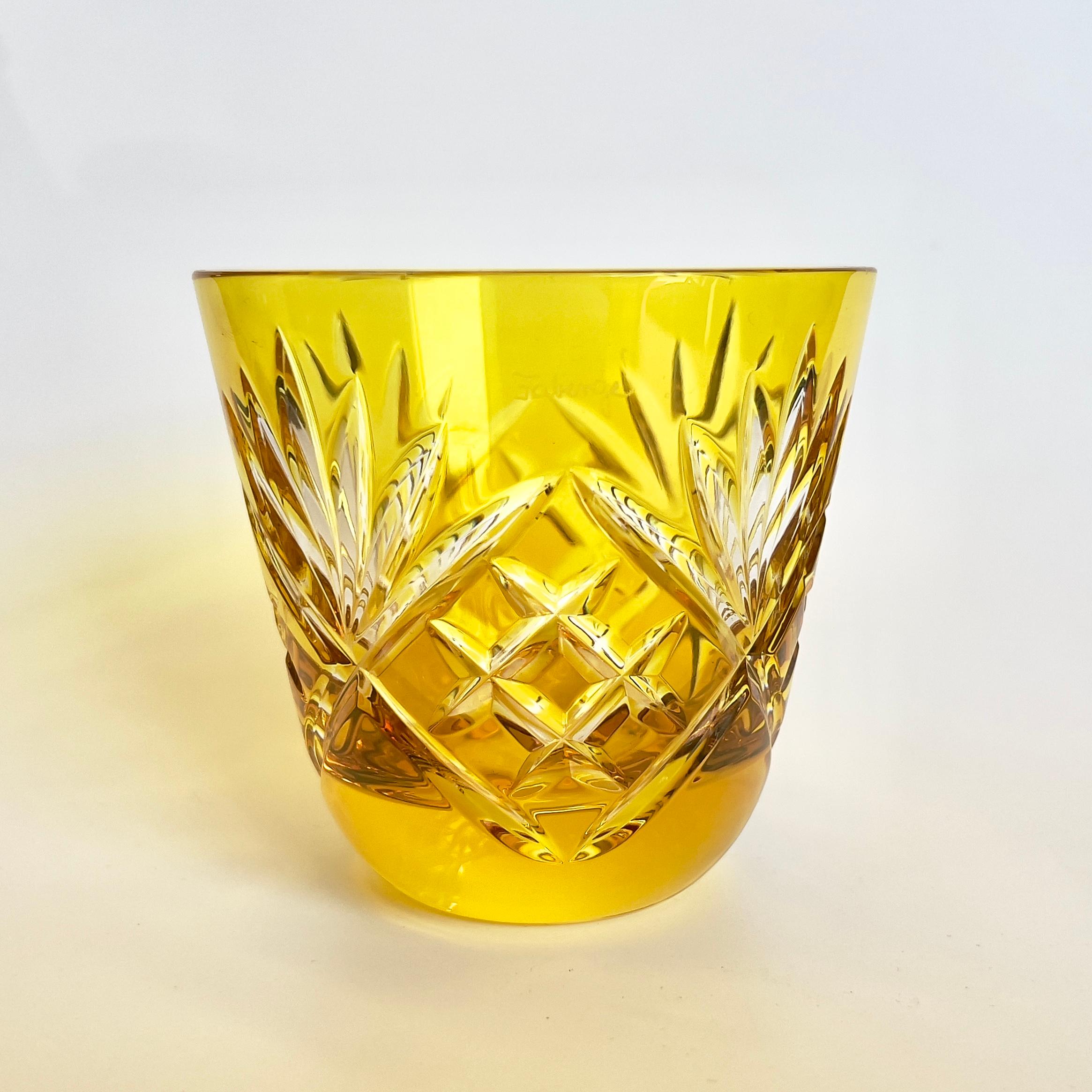 Marron Ensemble de 4 verres à vodka en cristal Na Zdorovye de Fabergé