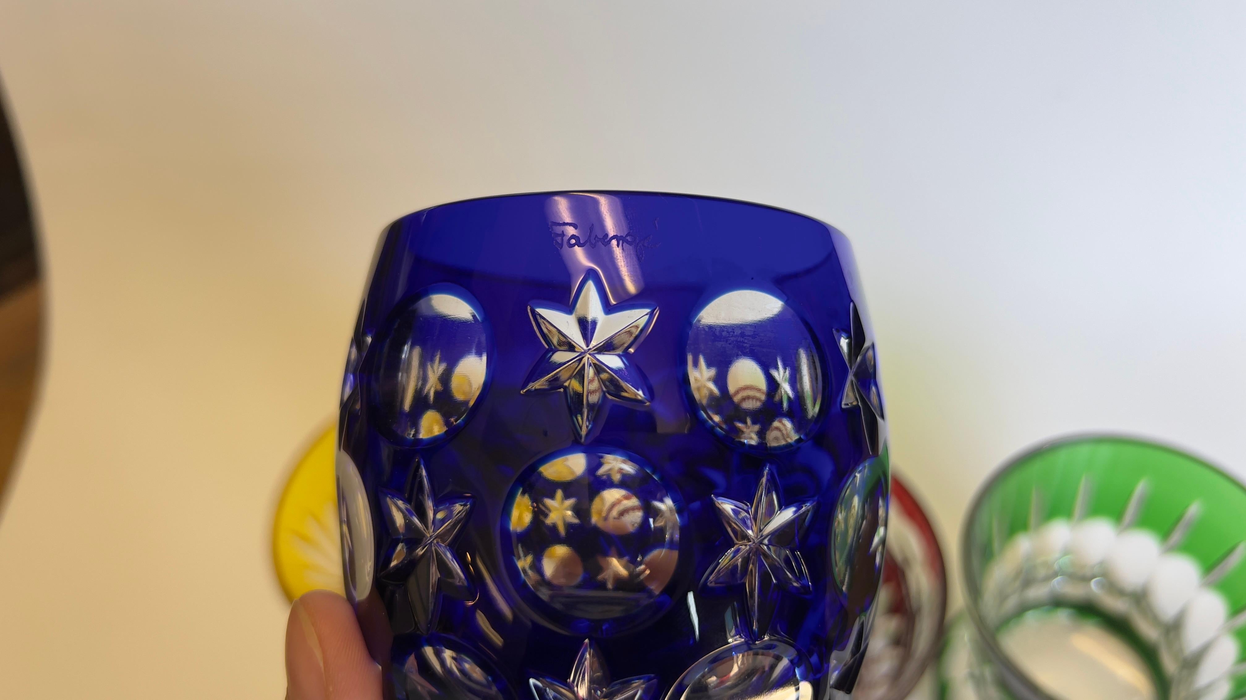 Ensemble de 4 verres à vodka en cristal Na Zdorovye de Fabergé 1