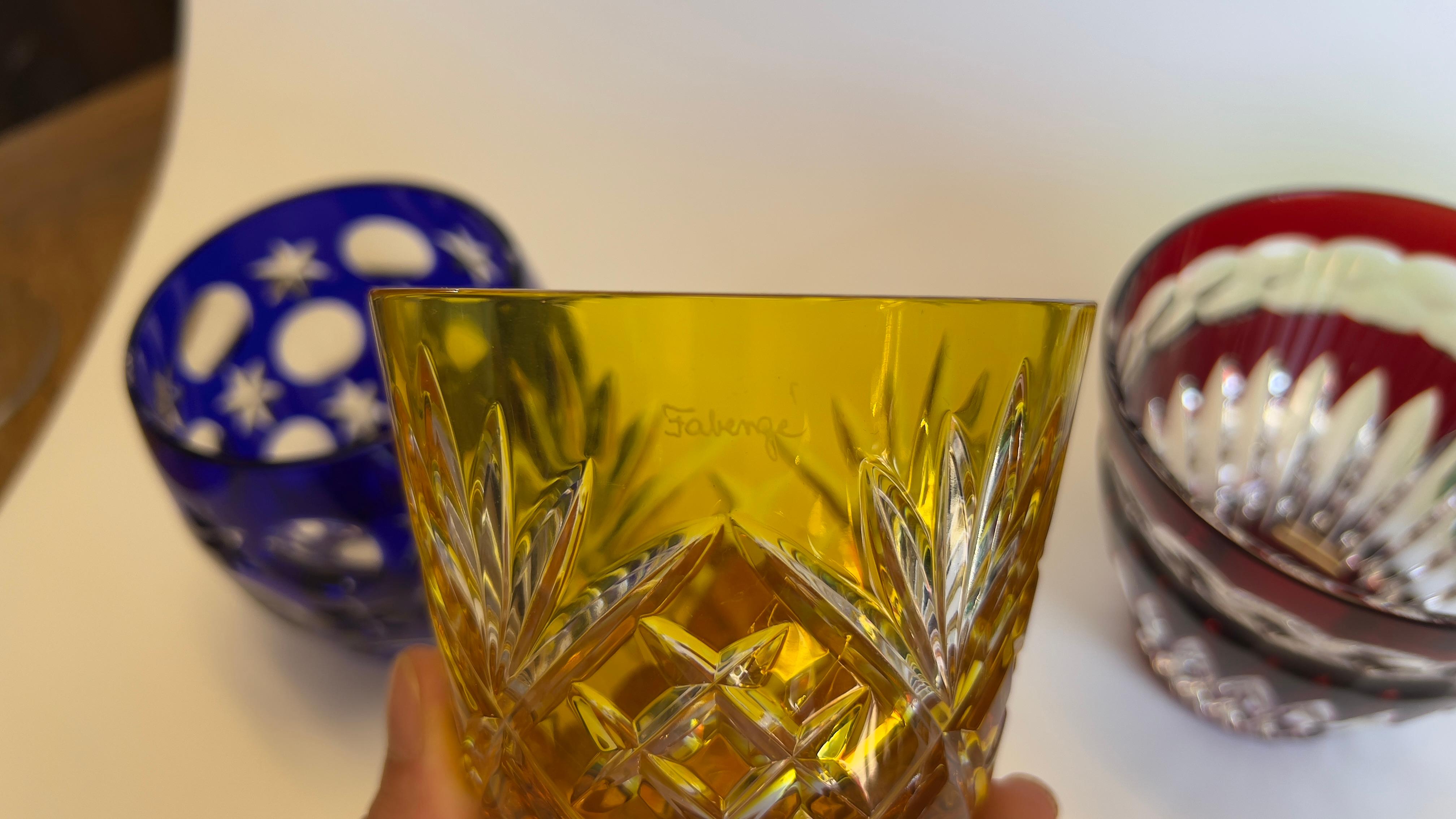 Ensemble de 4 verres à vodka en cristal Na Zdorovye de Fabergé 2